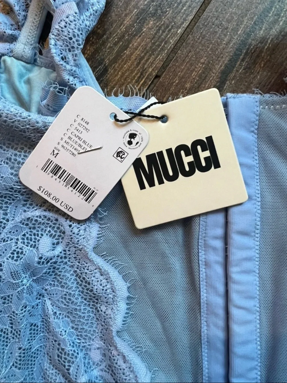 Free people MUGGI S Pure Luxury Wireless Bralette Bra Blue Floral Lace Ruffle